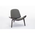 Boraam Boraam 98369 Shell Side Chair; Dark Walnut & Gray 98369